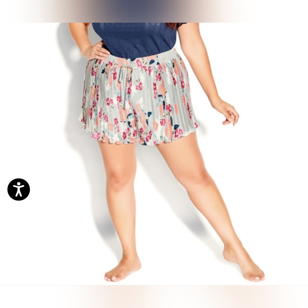 City Chic shorts‎ size large 20 green floral